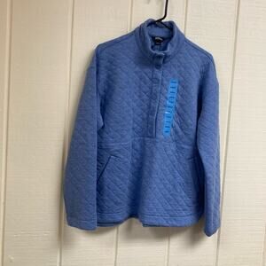 New Eddie Bauer Pullover Quilted Blue Women's Large